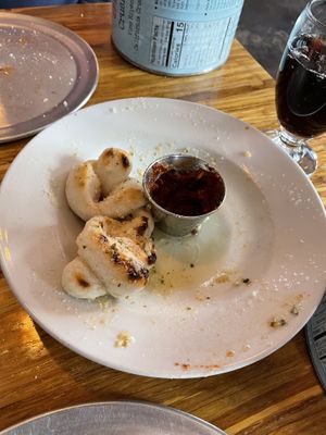 Gluten free garlic knots … or what was left of them.  at Piante Pizzeria in Breckenridge