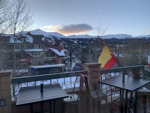 View from inside dining room  at Piante Pizzeria in Breckenridge