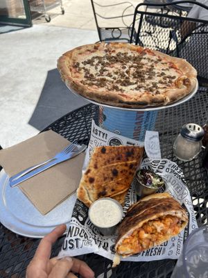 Buffalo pizza roll & lasagna pizza  at Piante Pizzeria in Breckenridge