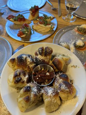 Garlic knots and bruschetta   at Piante Pizzeria in Breckenridge