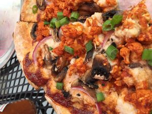 special of the day--BBQ pizza--mmmmmm at Piante Pizzeria in Breckenridge