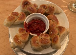 Garlic knots and fabulous sauce! at Piante Pizzeria in Breckenridge