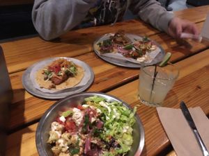 cauliflower bowl and vegan tacos at Trejo's Tacos - Miracle Mile in Los Angeles