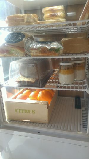 banana bread, vegan sandwiches, vegan dessert at Organico Cafe in Ljubljana