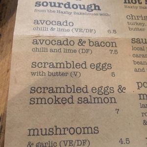 vegan toasted sourdough options  at The Fossgate Social in York