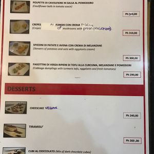 menu  at Luna Rossa in Panglao