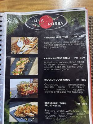 Menu april  at Luna Rossa in Panglao