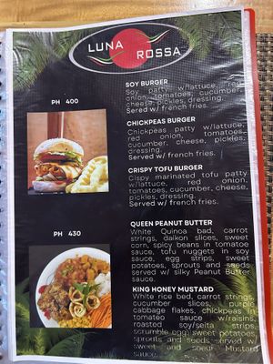 Menu april  at Luna Rossa in Panglao