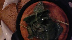 Butternut squash and spinach farinata at Fresh Levant Bistro in Raleigh