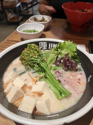 Tsunami White Pearl with tofu substitution. Very mellow tastes    at JINYA Ramen Bar - Louisiana St in Houston