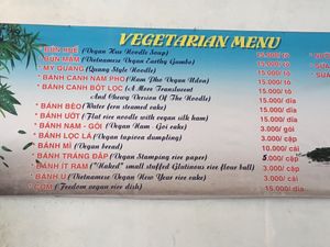 Menu at Duyen Lanh in Da Nang