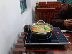 Hot pot cookingo at Cat Tuong Lan in Vinh Yen