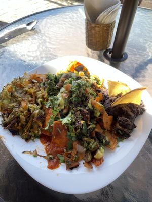 Vegan Chilaquiles at Amparos in Cozumel