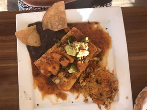 Vegan Enchilada at Amparos in Cozumel