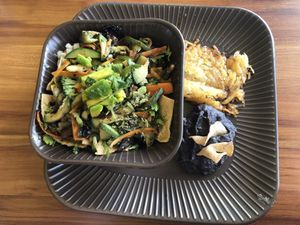 Green chilaqiles  at Amparos in Cozumel