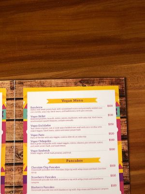 Vegan menu at Amparos in Cozumel