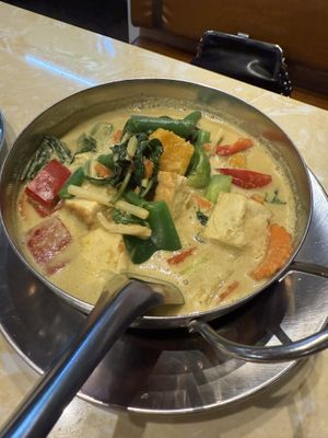 Green curry with fried tofu   at KaTi in Portland