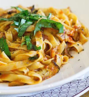 Vegan fettuccine con melanzane at ASK Italian in Edinburgh