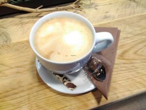 Coffee with oat milk at Artechino in Birkenfeld