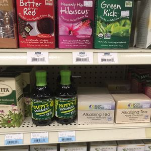 nice selection of teas at At Nature's Door in Portage