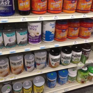 protein powders (too many with whey; not enough vegan ones) at At Nature's Door in Portage