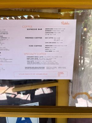 Menu 2/2. Vegan milk is a default ✨  at Nibble Chocolate - Old Town San Diego State Historic Park in San Diego