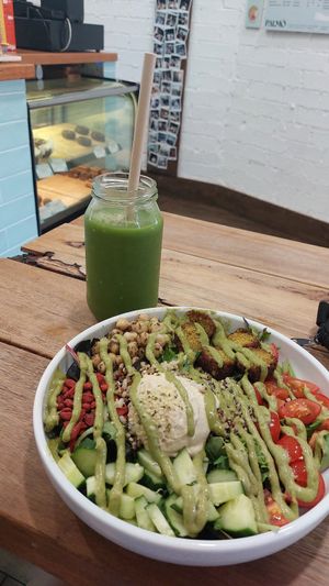 Harvest bowl with falafel instead of Halloumi at Palmó Artisan Açai in Manly