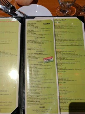 Menu at Ambrosia India Bistro in Scotts Valley