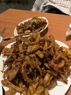 Onion bhaji ( albeit deconstructed )  at Ambrosia India Bistro in Scotts Valley