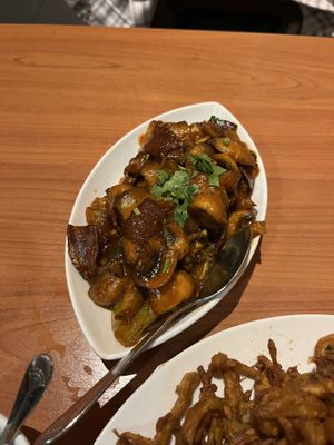 Mushroom chilli  at Ambrosia India Bistro in Scotts Valley