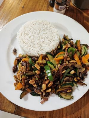 Vegetables with rice and Peanuts at Kokkos Cafe Bistro in Diani