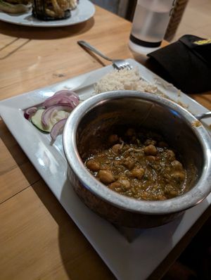 Chickpea curry at Kokkos Cafe Bistro in Diani