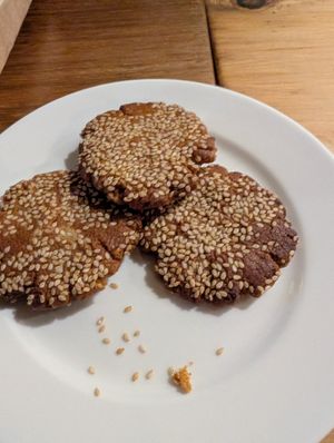 Vegan tahini cookie at Kokkos Cafe Bistro in Diani