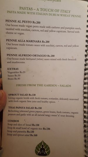 Menu at Depth N Green in Mysore