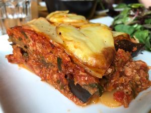 vegan moussaka  at Giardino Tergesteo in Trieste