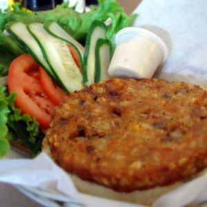 Vegan patty at B.GOOD in Raleigh