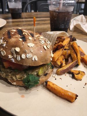 Vegan burger  at B.GOOD in Raleigh