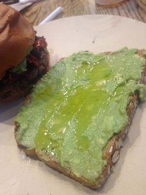 Avocado toast with ze'era oil at B.GOOD in Raleigh