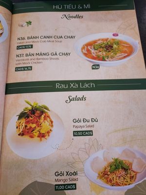 Menu at Dai Bi Chay in Mississauga