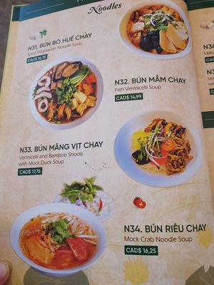 Menu at Dai Bi Chay in Mississauga