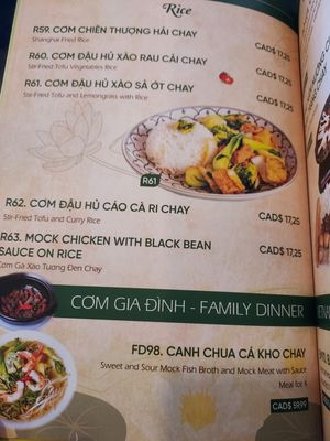 Menu at Dai Bi Chay in Mississauga