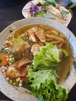 Fried wonton noodle soup at Dai Bi Chay in Mississauga