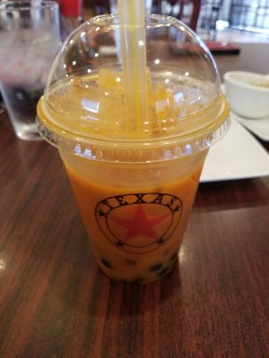 Thai tea with soy milk at Pho Kim Long in San Antonio