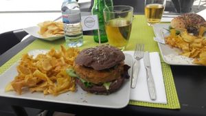 sweet potato burger at Vegana Burgers - Cais do Sodre in Lisbon