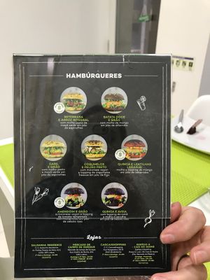 menu in English at Vegana Burgers - Cais do Sodre in Lisbon
