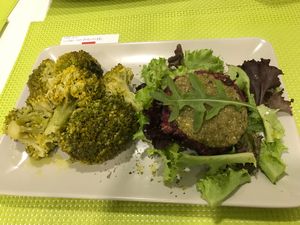 beer burguer. yum at Vegana Burgers - Cais do Sodre in Lisbon