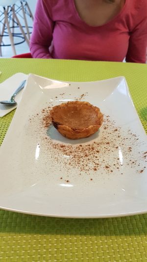 custard tart at Vegana Burgers - Cais do Sodre in Lisbon