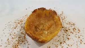 Pasteis de nata at Vegana Burgers - Cais do Sodre in Lisbon