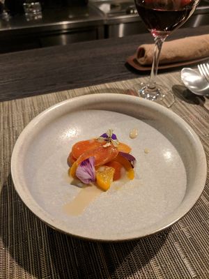 Carrot citrus starter at Vegetus in Kamakura