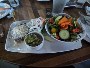 Beyond burger without bun (regular bun contains eggs) at Yard House in Atlanta